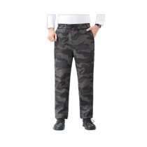 Autumn Winter Camouflay Leather Pants Mens Plus Suede Thickened Motorcycle Riding Takeaway Drivers Locomotive Windproof Waterproof Cotton Pants