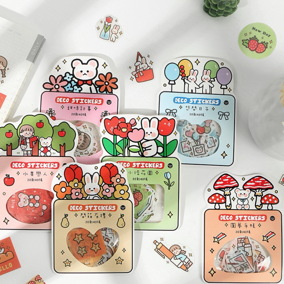 Cartoon sticker pack a variety of hand account making kindergarten growth book diy handmade materials and paper flower stickers