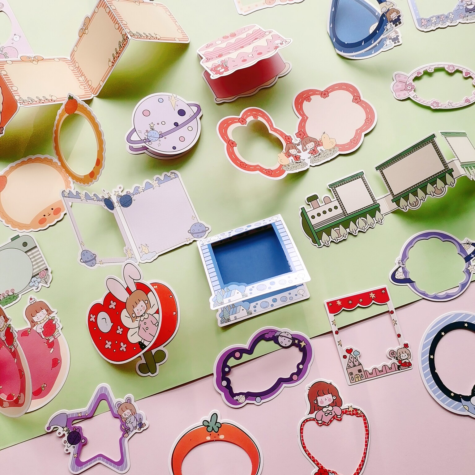 6 new products photo frame agency personality diy hand account photo album cute growth book decoration material cartoon stickers