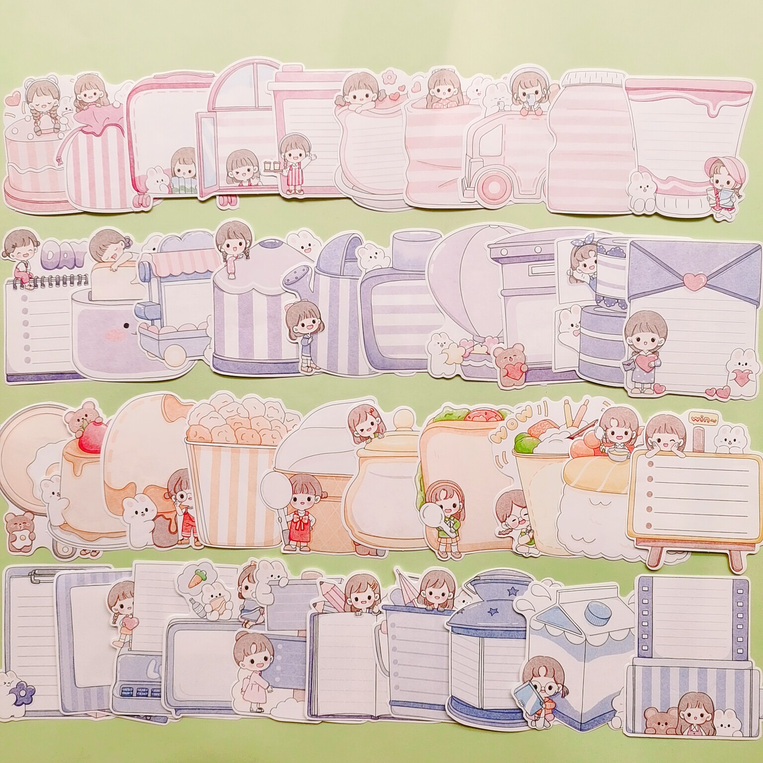 40 packs of post-it notes, no repetition, no glue, cute girl's handbook, text description, label decoration, long book production - Taobao