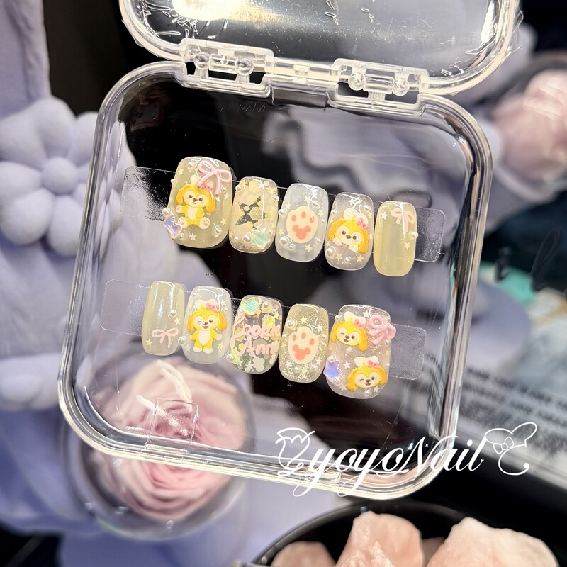 Yoyonail Handmade Wearable Nails Disney Keqi'An Cookie Phototherapy Nails Manicure Maternity Patches