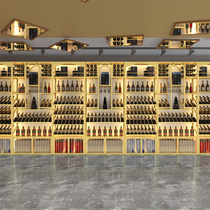 Light luxury landing high-end wine rack winery Wall luminous wine bottle rack restaurant commercial wine cabinet display cabinet