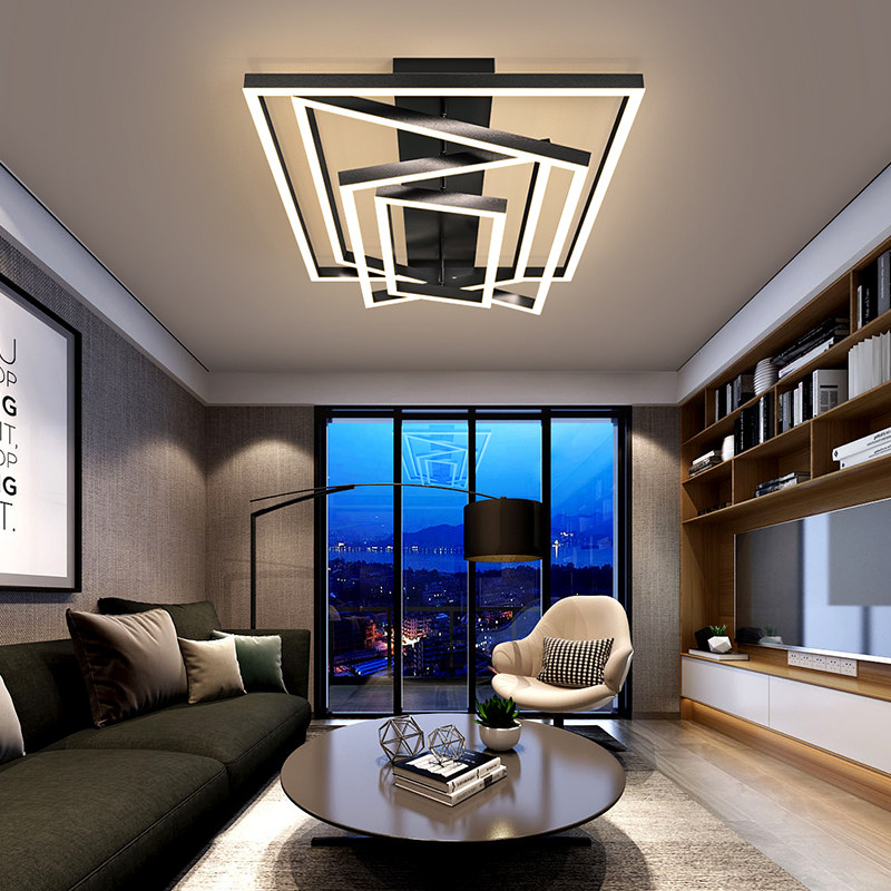 Living room lamp ceiling lamp 2022 new whole house package combination atmospheric modern simple rectangular light luxury Nordic lamps