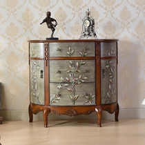 American rural idyllic end View platform porch three drawer bucket cabinet Cabinet Cabinet lockers Mediterranean storage cabinet