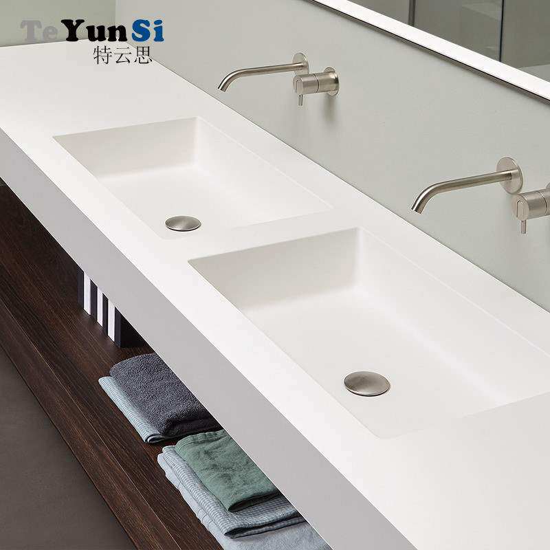 Customized one-piece basin artificial stone washbasin washbasin wall-mounted washbasin rock slab washbasin one-piece