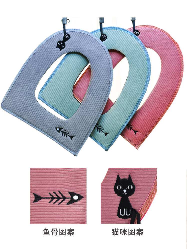 Toilet seat cushion toilet household seat cushion sticky waterproof toilet ferrule pad winter thickening and velvet universal isolation