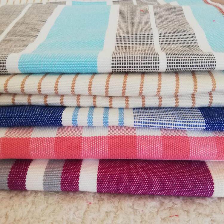 Shoot 5 width 2 meters thick cotton old coarse cloth mat fabric striped bed sheet sofa towel can be customized