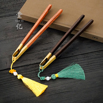 Copper wood tea clip ebony cup clip set kung fu tea set tweezers tea set tea ceremony six gentlemen accessories tea with tea clip