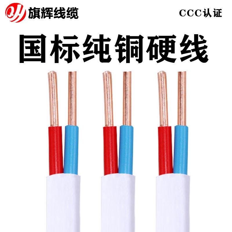 National Standard Wire 2 Core 2 Core 2 5 squared 1 5 4 6 Double core pure copper hardcore RVV Soft white sheath Line Home Clothing Cable