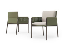  Nordic light luxury simple saddle leather leisure chair can be customized model room sales office reception design armrest backrest chair