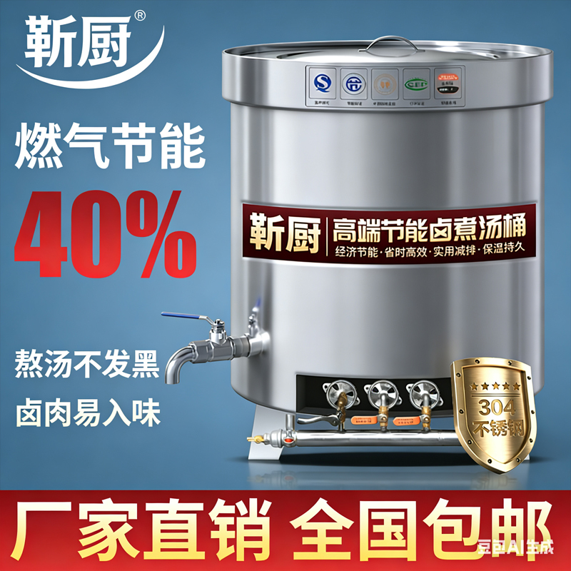 Commercial Gas Energy-Saving Soup Pot 304 Stainless Steel Braised Meat Pot Meat Cooking Pot Beef and Mutton Soup Pot Electric Soup Pot