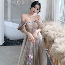 Birthday small courtesy dress High class High-end Fairy Qi Smear of late Lilly dress Light extravagant and small crowdstudent banquet Libra dress