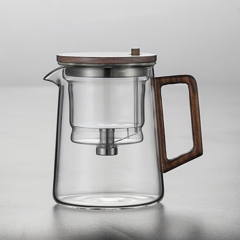 Full glass liner flutter cup teapot high-grade one-click filter tea cup Press-type teapot tea water separation