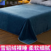 Suede sheet single piece winter single side plus velvet coral blanket crystal wool plush milk short hair bed plush