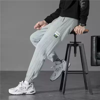Hong Kong casual pants men's summer Korean version of the trend 2021 new men's loose sports bunches feet thin nine-point pants