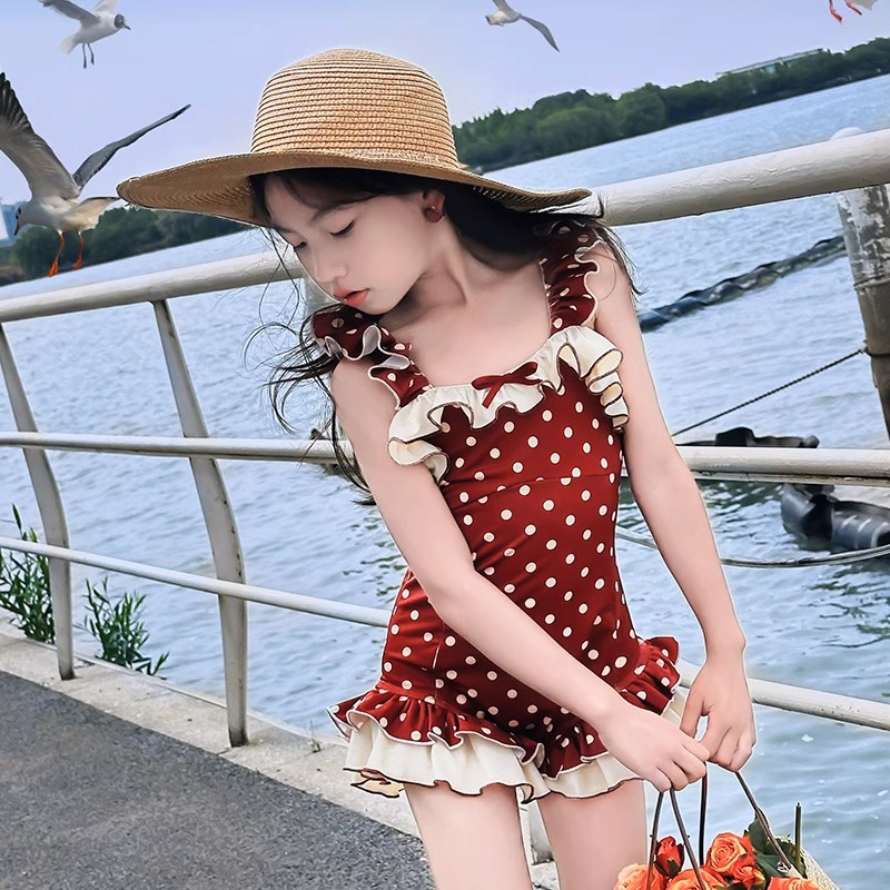 女の子の水着、夏の新作、子供用ワンピース水着、女の子用、韓国の速乾性水着、ホリデー水着