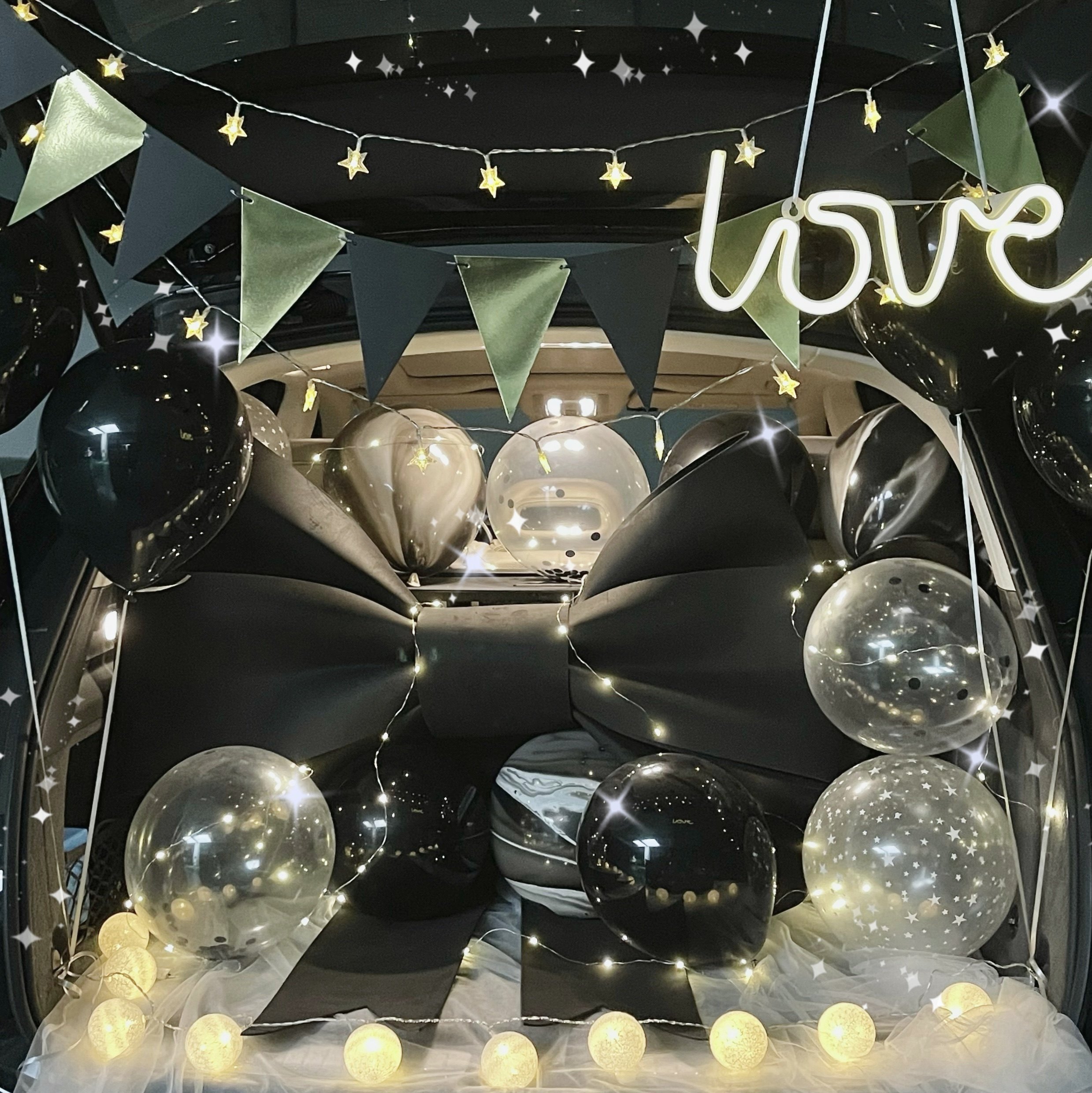 Car trunk surprise birthday decoration to send male girlfriend proposal car trunk confession design creative supplies gift