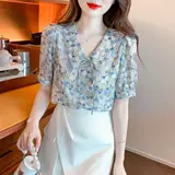 Шифоновая ретро летняя модная универсальная кукла, кукольный воротник, французский ретро стиль, новая коллекция, короткий рукав