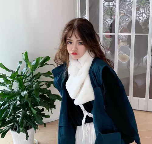 Зимний шарф, универсальный милый бархатный шарф-платок для школьников, в корейском стиле, увеличенная толщина