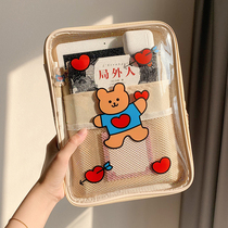 Han transparent file bag ipad2021 containing bag cute flat liner bag student anti-fall 11 inch notebook bag