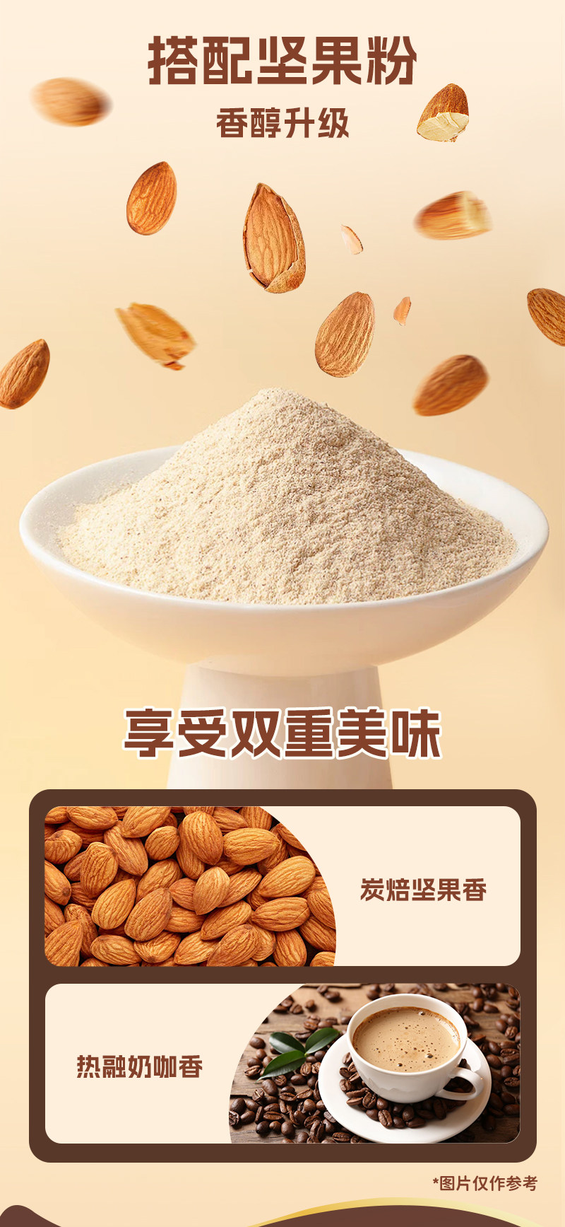 【中国直邮】 蜜雪冰城 咖啡速溶便携装浓郁焦香  焦糖坚果拿铁咖啡(16g*10包)*1盒