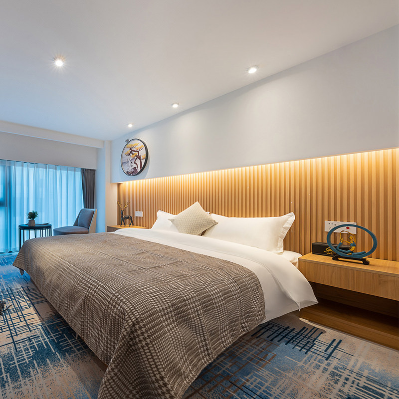 Hotel Guesthouse Furniture Design Quick Boutique Brief Guest Room Apartment Folk Accommodation Double Punctuator Large Bed Complete Custom