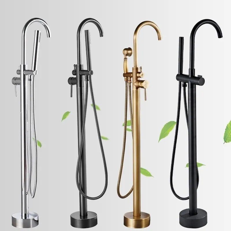 Floor-Standing Bathtub Faucet, All-Copper Column Bathtub Faucet, Household Hotel Hot and Cold Self-Control Faucet Manufacturer