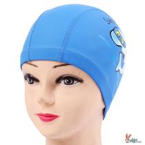 Childrens Swimming Cap Boys Cute Cartoon Dolphin Pattern PU Cloth Waterproof Long Hair Ear Protection Equipment Girls Swimming Cap