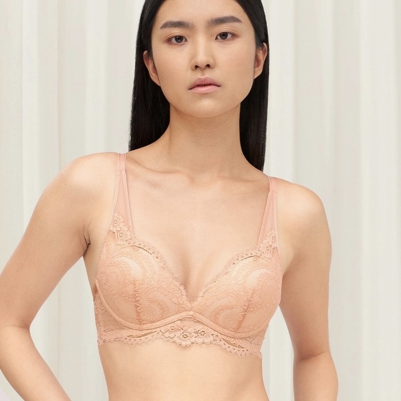 D11-Dai-Jinbiao (Gold Label) Small Chest Enhancing Bra with No/Soft Underwire, Water Cup, Thin Top, Thick Bottom - 11R1914/16R