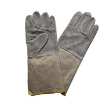 Blue cowhide welding gloves extended canvas welding protective gloves welder labor protection gloves