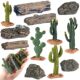Children's Pretend Play Simulation Animal Models Desert Wilderness Grassland Gobi Small Scene Cactus Baobab Tree
