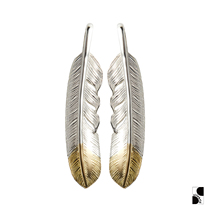 =silvarie=GOD SUNS SV950 Pure Silver K18 Gold Splice Indian Feather Pending