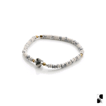 =silvarie=SUNKU39 white turquoise handmade copper spacer beads personality ethnic retro stacked beaded bracelet