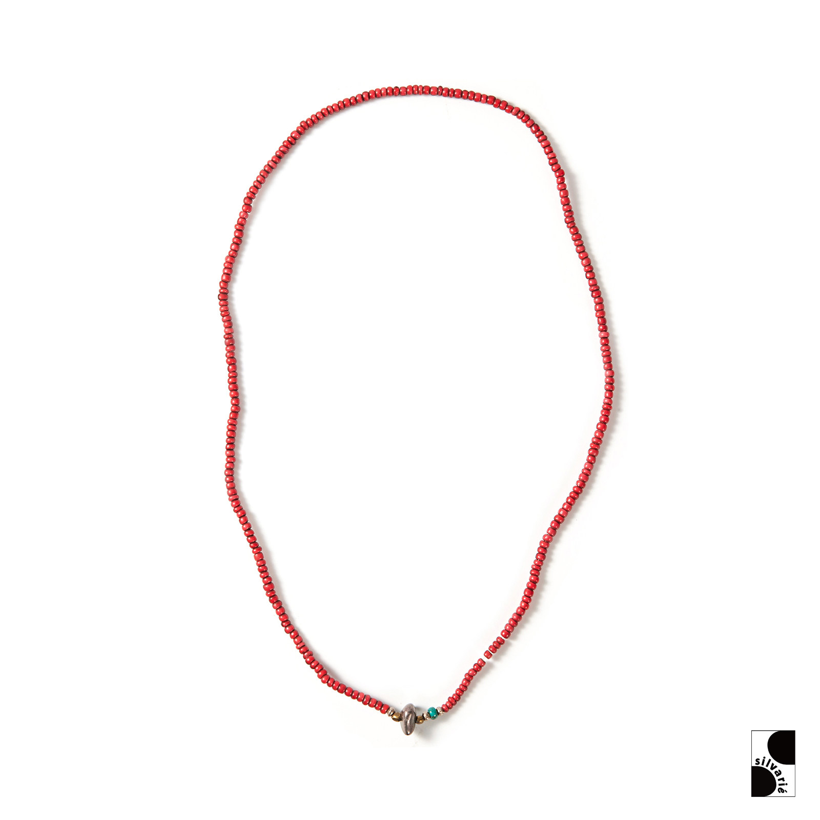 =silvarie=SUNKU39 Classic Red Glass Beads Old Vintage Nissan Style with Trendy Necklace