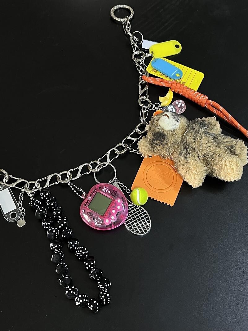 JUSSING Maximalist Bear Chain Charm: Elevate Your Bag Style - Detail image 1