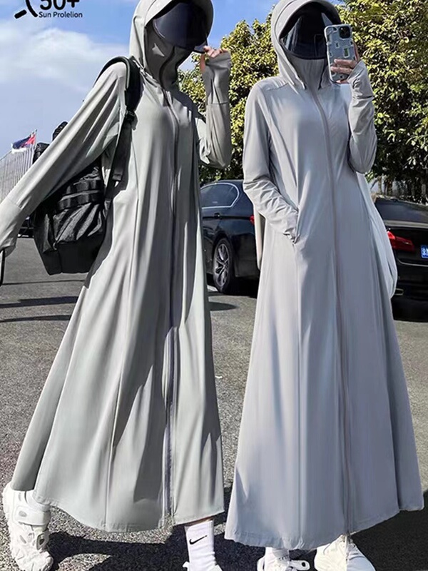 Extra Large Size 150kg Plus-Size Breathable Summer Thin Fashion Sun Protection Clothing Outerwear Ice Silk Long Full-Body Sun Protection Clothing for Women Extra Large Size 150kg Plus-Size Breathable Summer Thin Fashion Sun Protection Clothing Outerwear Ice Silk Long Full-Body Sun Protection Clothing for Women