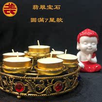 Jimei red lotus 7-star emerald gemstone perfect lamp holder for Buddha dojo Buddha Hall outdoor butter lamp