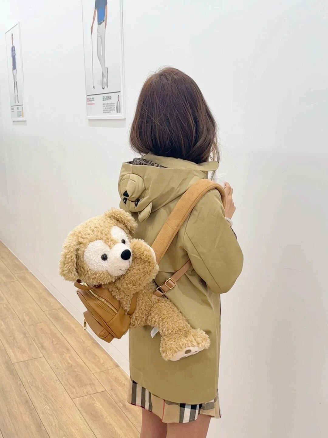Мультяшная миляки Plush кукла, рюкзак, школьная сумка, Шанхай, с маленькими медведями