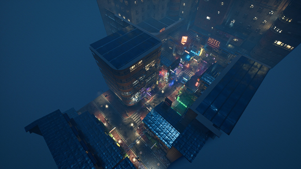 图片[8]-UE5雨天霓虹招牌赛博旧城市街道夜晚游戏场景 Rainy Neon Streets-cg男孩