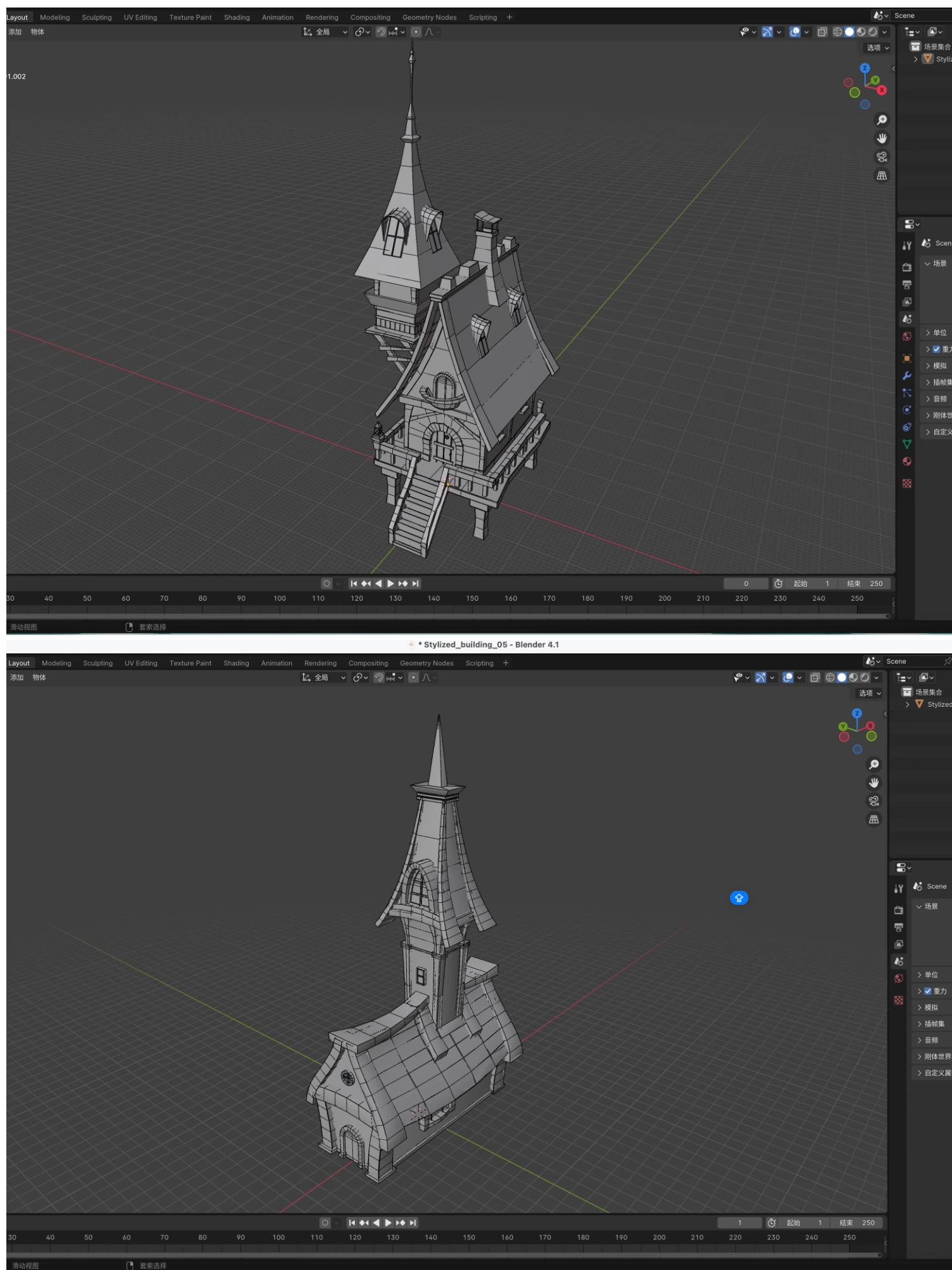 图片[4]-blender/OBJ/C4D/FBX/MAX西式卡通欧洲童话房屋建筑模型素材 B529-cg男孩