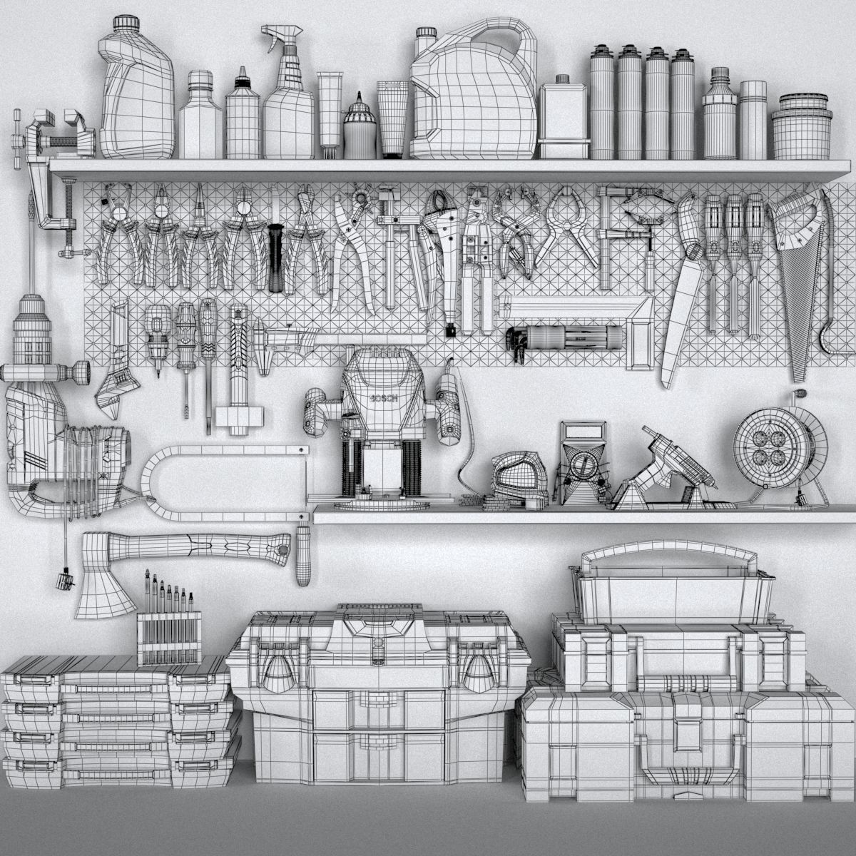 图片[2]-max五金工具箱子电动C4D钳子螺丝刀fbx油瓶喷瓶obj模型3d素材合集-cg男孩