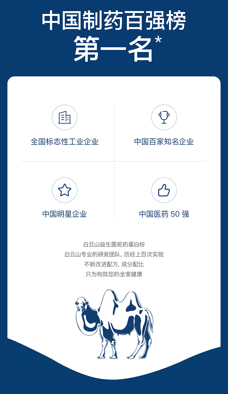 白云山 益生菌高钙驼奶粉 320g 图2