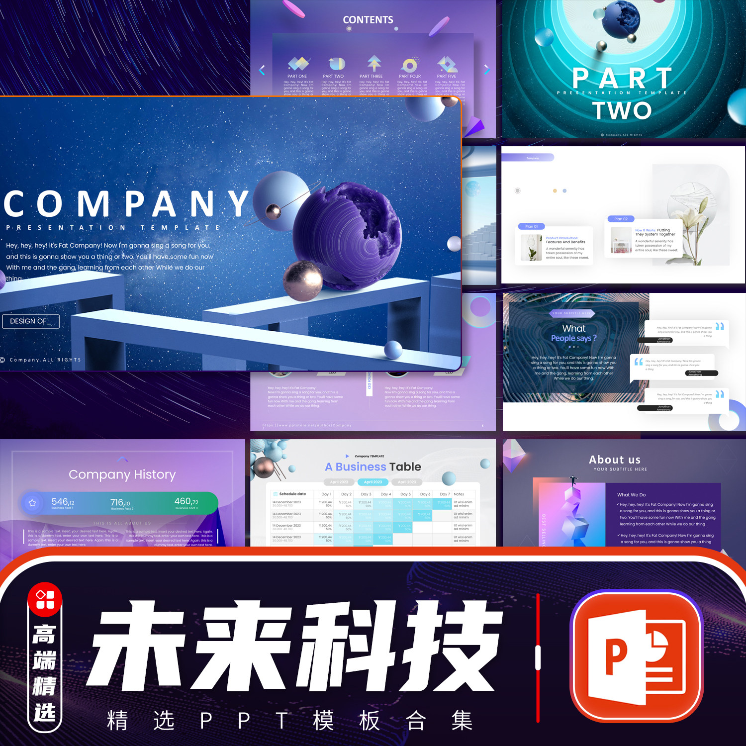 Technology PPT template Future Wind Company ProfileProjectsWorkreport Sense Business Design Sense