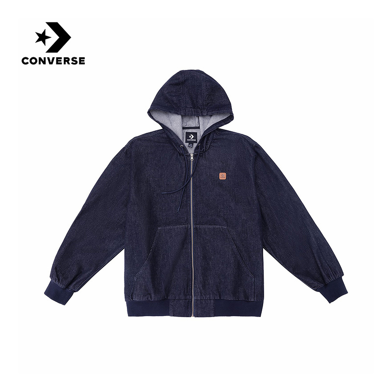 Converse 26 Spring New Arrival Hooded Printed Loose Denim Jacket Men's Coat Mcj411-Uhd