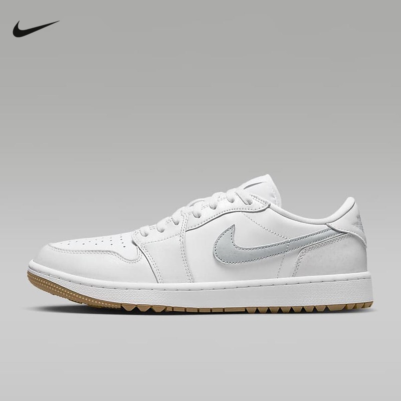 Nike Men's Air Jordan 1 Aj1 White Golf Shoes Cushioning Low-Top Sneakers Dd9315-111
