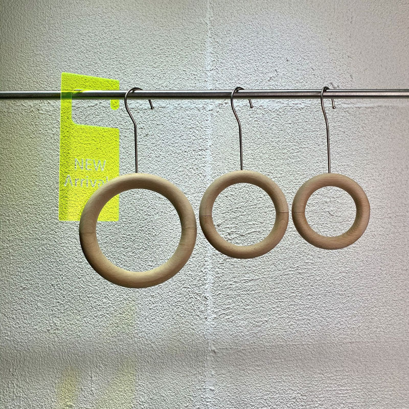 Clothing store wooden S hook jeans scarf towel rack with magnetic iron pants hook hanging bag rack ring adhesive hook