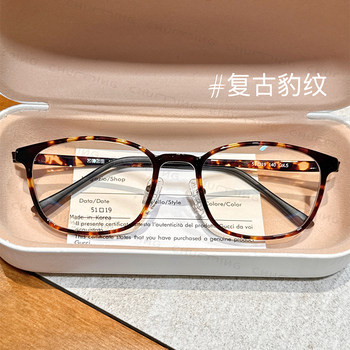 超轻韩国塑钢玳瑁色窄框眼镜近视女可配度数适合方圆脸豹纹眼睛架