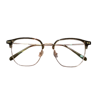 超轻钛架半框眼镜女近视可配有度数男大框显脸小眼睛镜架大脸显瘦