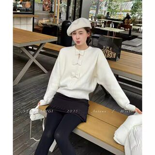 Sg / guo mimi aw new year’s red outfit bow knot plus velvet sweater my-20253166