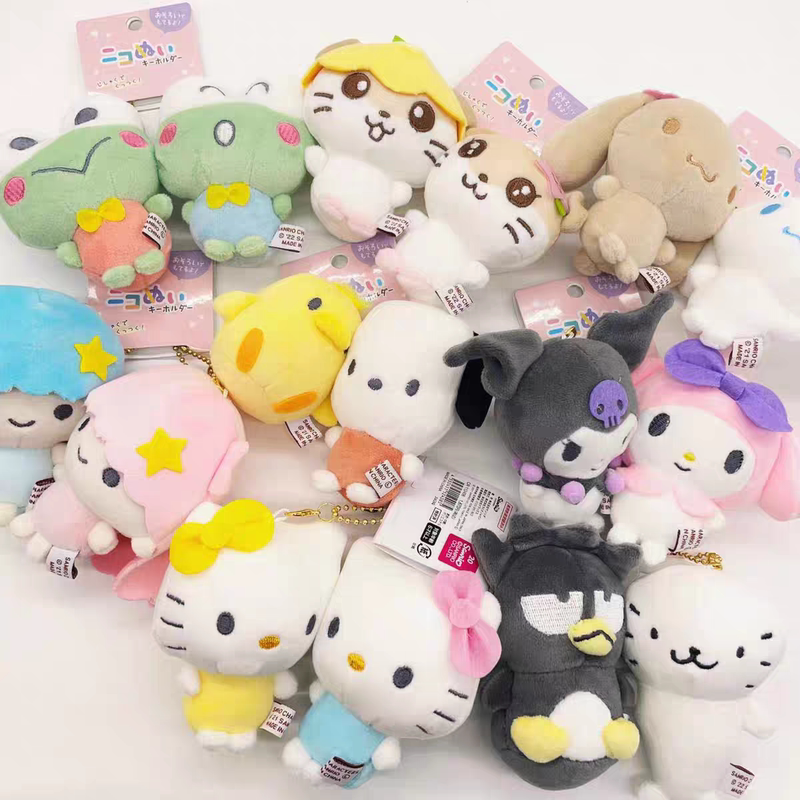 Authentic Japanese Sanrio Kitty Magnetic Stickers, Plush Toy Keychain, Backpack Pendant, Gift